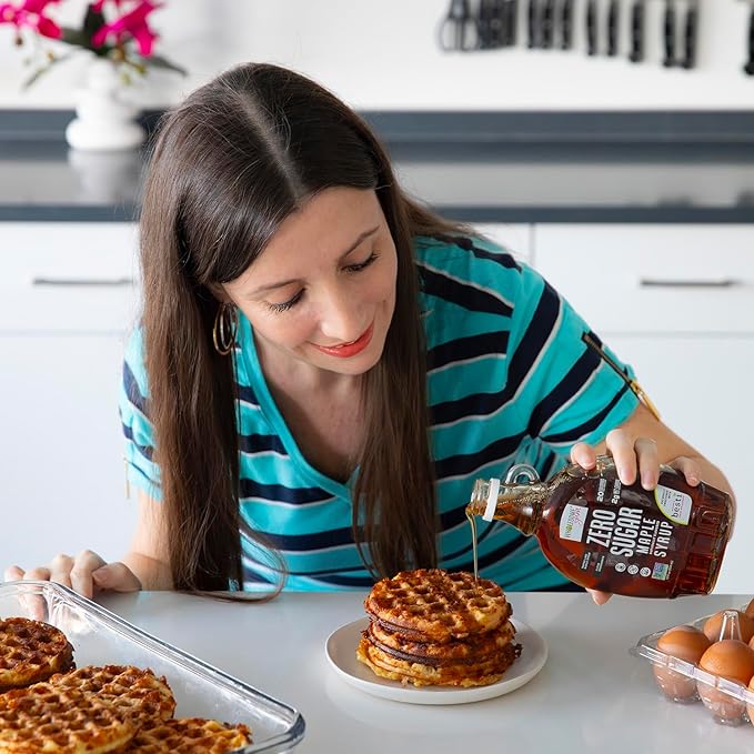 Wholesome Yum Zero Sugar Maple Syrup (Keto Maple Syrup) With Monk Fruit & Allulose - Natural Sugar Free Pancake Syrup - Non GMO, Low Carb, Gluten Free, Vegan, No Aftertaste (12 fl oz, 2 Pack)