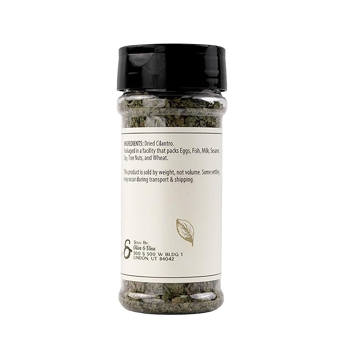 Olive & Vine Cilantro Flakes, Fresh & Zesty, For Tacos & Salsas, Rich Tradition, Authentic Taste, For Global Recipes (0.96 Ounce)