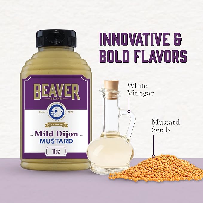 Beaver Mild Dijon Mustard, 11 oz squeeze bottle