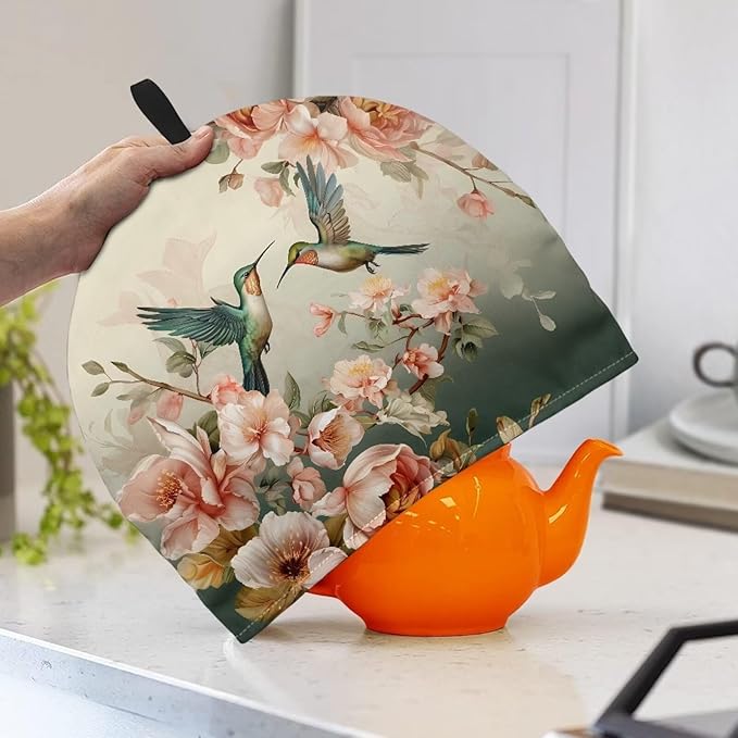 Generic Hudotybom Cute Hummingbird Tea Cozy for Teapot Insulated Large Teapot Cover to Keep Warm Tea Kettle Cover Machine Washable Coffee Pot Cloth Covers Kitchen Home Decorations for Housewife Mom