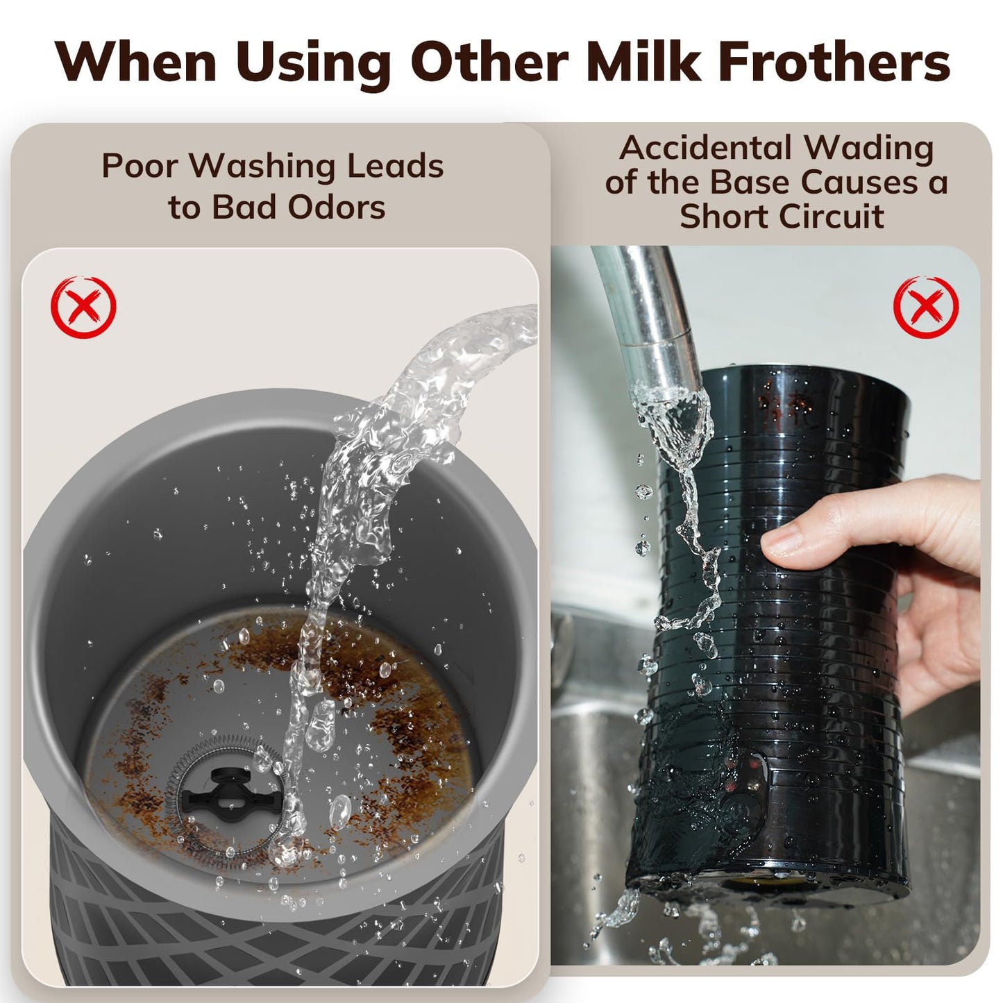 Large Electric Milk Frother and Steamer, 16.9oz/500ml Milk Steamer and Frother for Latte or Hot