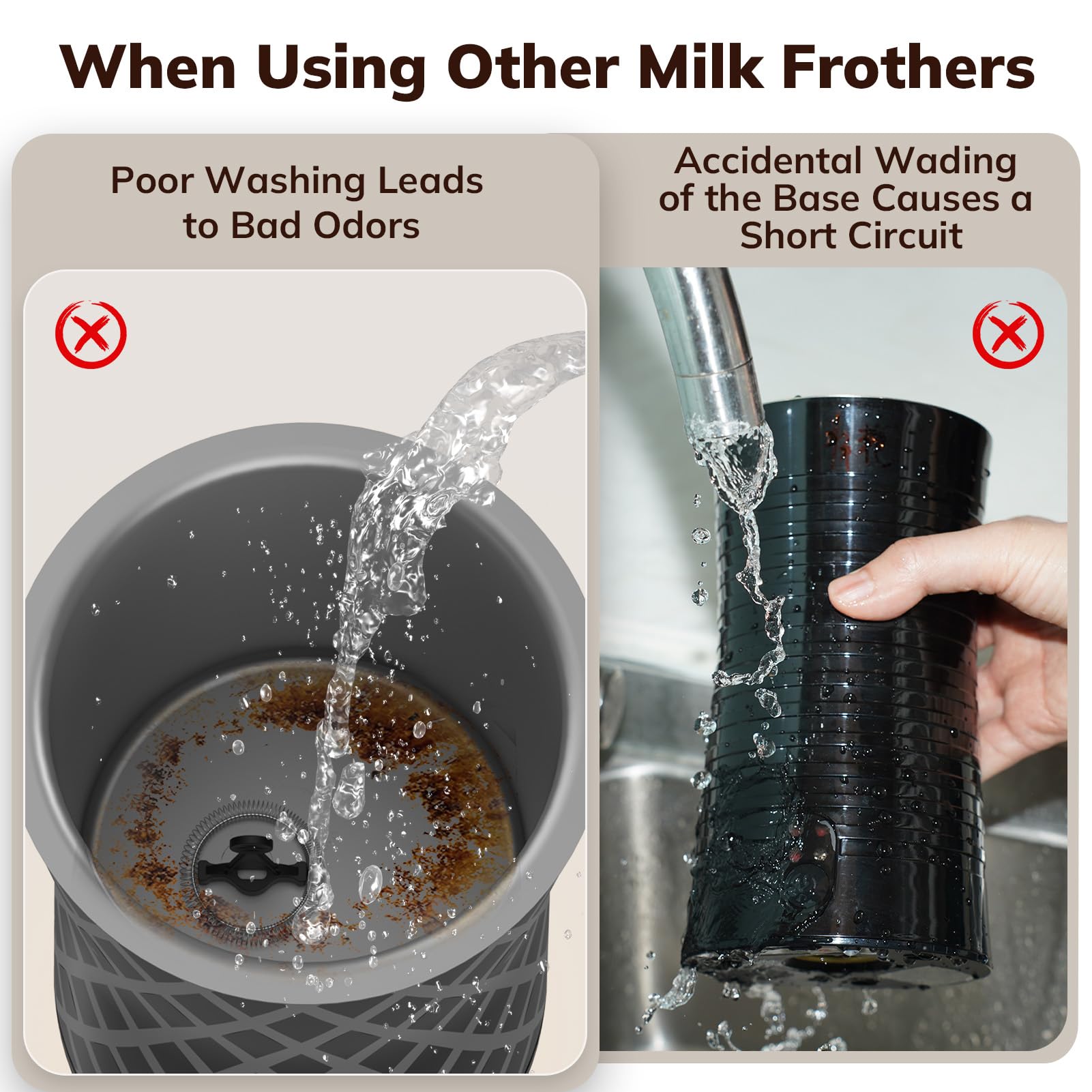 Large Electric Milk Frother and Steamer, 16.9oz/500ml Milk Steamer and Frother for Latte or Hot