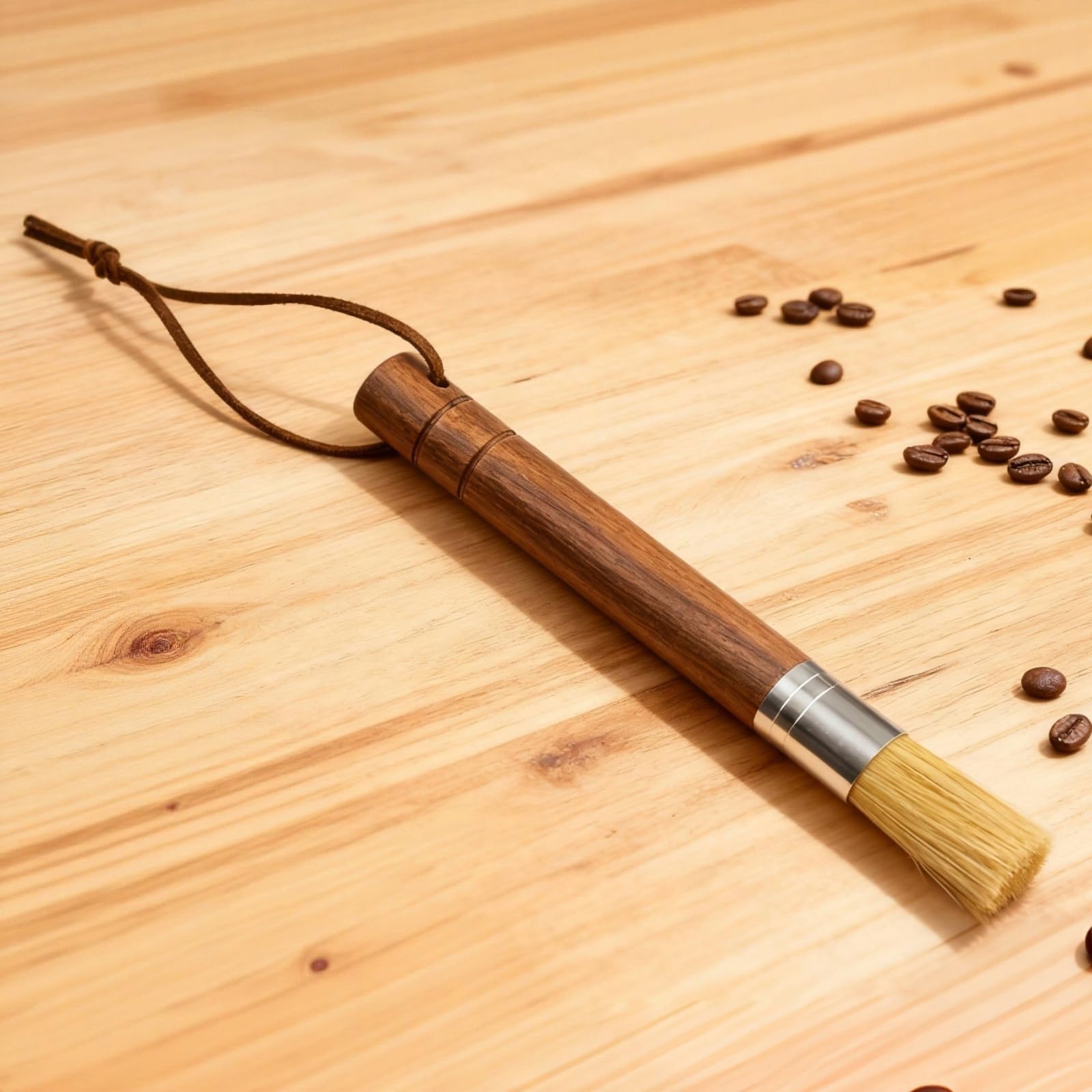 Coffee Grinder Cleaning Brush Set, Espresso Machine Brush Cleaner Tool with Walnut Wood Handle and
