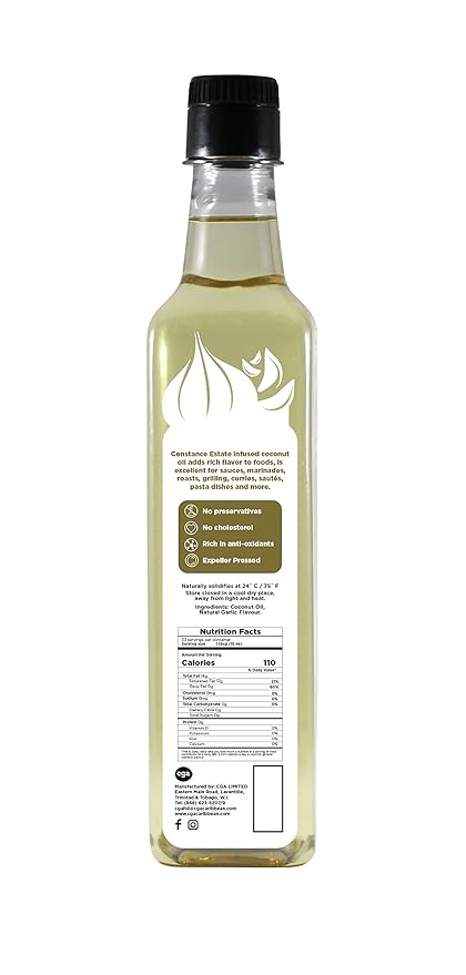 Constance Estate Garlic Infused Coconut Oil (16 Ounce/ 500ml)