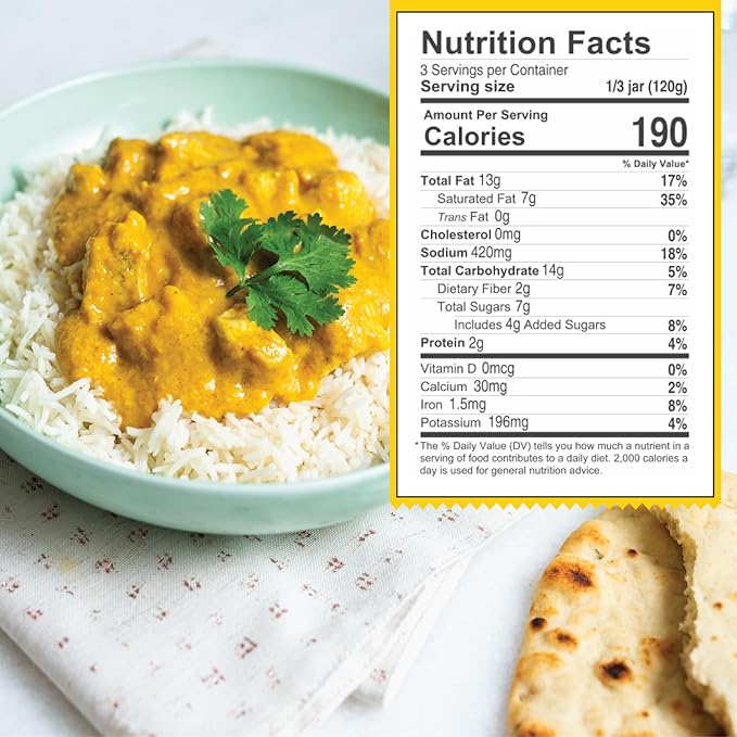 Khazana ORGANIC Chicken Korma Indian Simmer Sauce - 12.7oz Jars | Non-GMO, Vegan, Gluten Free, Kosher | Authentic Indian Meals Made Easy at Home!
