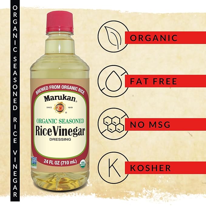 Marukan Organic Seasoned Rice Vinegar for Sushi & Cooking, USDA Organic, Marukan Rice Vinegar (24 fl oz)