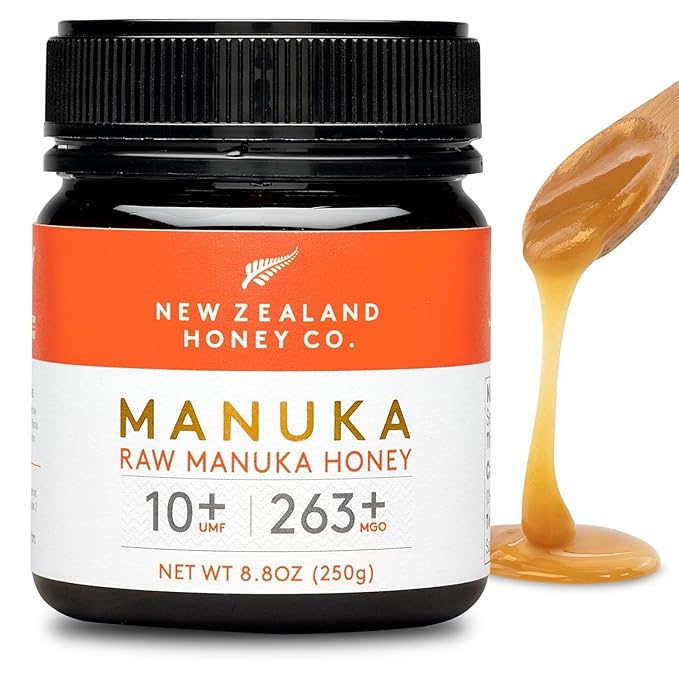 New Zealand Honey Co. Raw Manuka Honey UMF 10+ | MGO 263+, 8.8oz / 250g | Organic Medical Grade Manuka Honey for Daily Wellness, Skin Care & Dogs