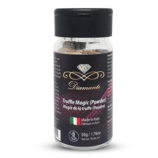 Diamante Italy Truffle Magic (Powder) with 5% Black Truffle Content - Truffle All Purpose Seasoning - Authentic Italian Gourmet Mushroom Spice Mix - Gluten Free & Made in Italy - 50g