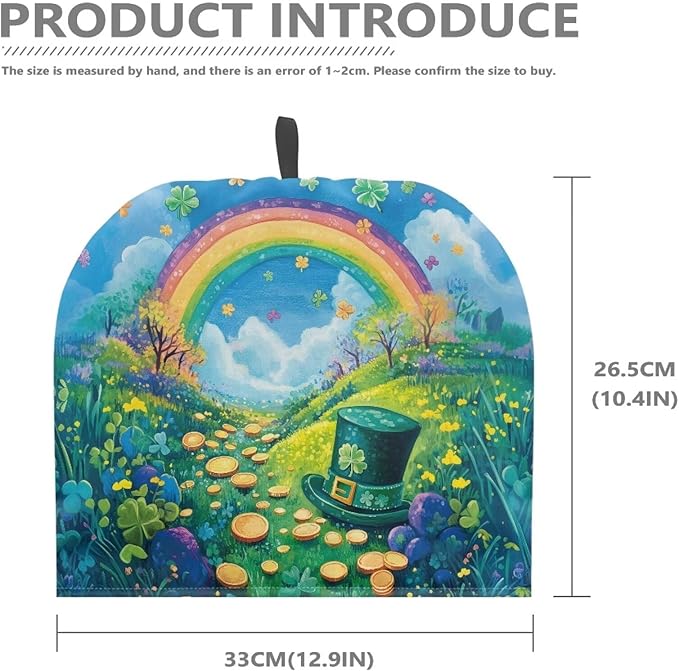 Hudotybom St. Patrick's Day Rainbow Tea Cozy for Teapot - Insulated Teapot Cover Keeps Tea Warm - Machine Washable Coffee Pot Cloth - St. Patrick's Day Decoration