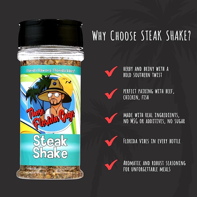 Steak Shake Seasoning - Bold Herby & Briny Blend With a Southern Twist for Unforgettable Flavor, 130g - Perfect all Spice Seasoning and rub for Beef, Chicken, Fish, Veggies & More