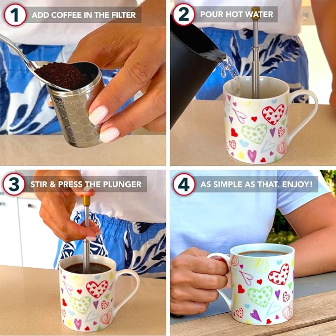Original Coffee & Tea Maker ??Portable Stainless Steel Micro French Press ??Patented 3-in-1 Technology for Hot, Iced & Cold Brew ??Perfect for Home, Camping & Travel (UPGRADED V2)