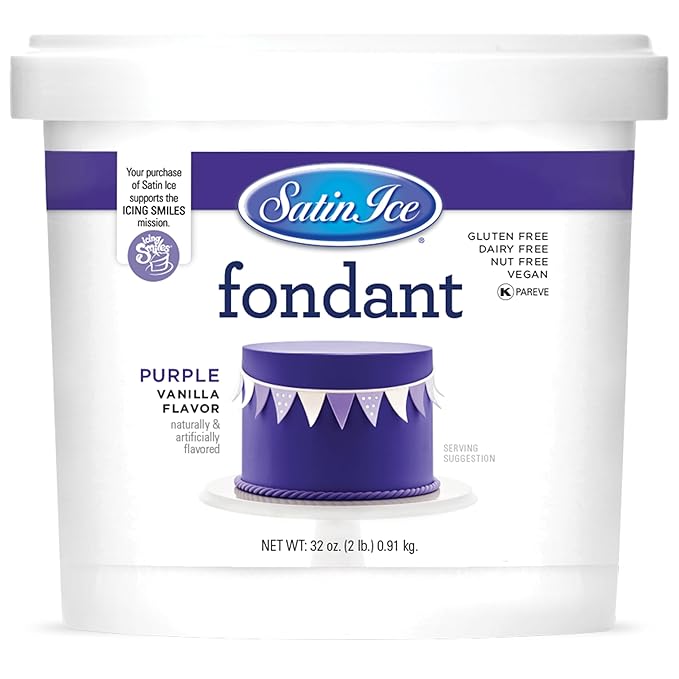 Satin Ice Fondant for Cake Decorating, Purple (2 Pound)