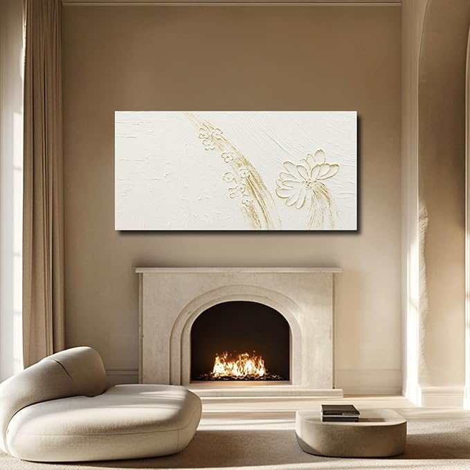 VAYIMDH Modern Canvas Wall Decor Floral Hand Painted Wall Art Textured Wall Posters 29"x58" Wall Decorations for Living Room Pictures for Kitchen