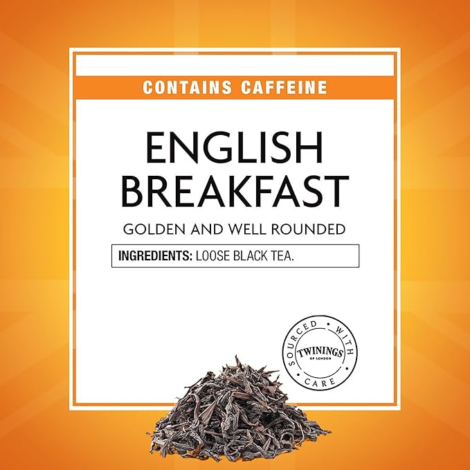 Twinings English Breakfast Loose Tea Tins, 3.53 Ounce Tins (Pack of 6), Smooth, Flavourful, Robust Black Tea Leaves, Caffeinated, Enjoy Hot or Iced