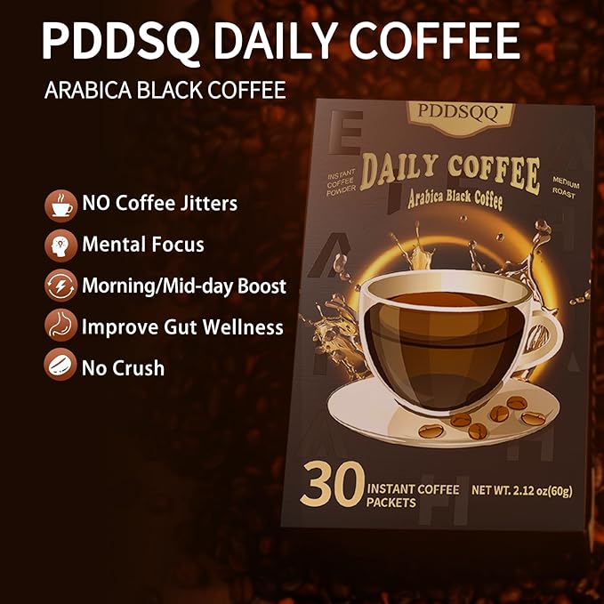 Instant Coffee Packets, House Blend Light Medium Roast Instant Coffee, Arabica Black Coffee Individual Packs Sugar Free Instant Hot/Iced Coffee Packs, Bulk Coffee Singles 30 Count for Camping Travel