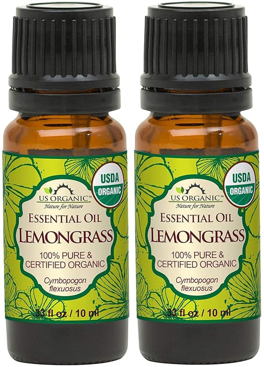 US Organic 100% Pure Lemongrass Essential Oil, USDA Certified Organic, Undiluted, Therapeutic