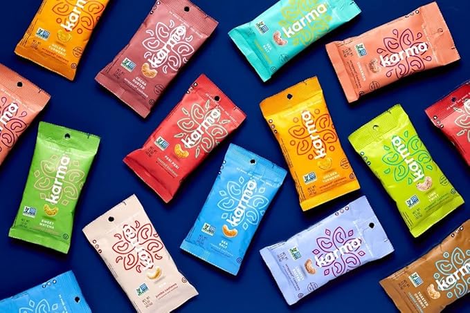 Whole 30 Variety Pack Cashews by Karma Nuts, Whole, Roasted, Vegan, Zero Sugar, Non GMO, Gluten Free, Low Carb, Low Calorie, Everyday Nut Snack, 1.5 Ounce (6 Snack Packs)