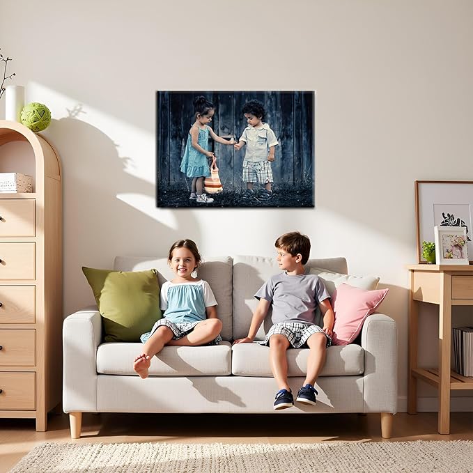 Hoopwarte Personalized Custom Canvas Prints, Photo on Canvas Transform Your Photos into Stunning Framed Wall Art-Personalized Prints pictures Wall Art Decor(16L?쐘12W 40x30cm)