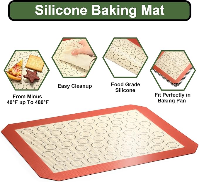 EWFEN Baking Set: Stainless Steel Sheet Pan with Cooling Rack & Silicone Mat Set, Multi-Size (3 Sheets + 3 Racks + 3 Mats), Warp Resistant & Heavy Duty, Easy Clean