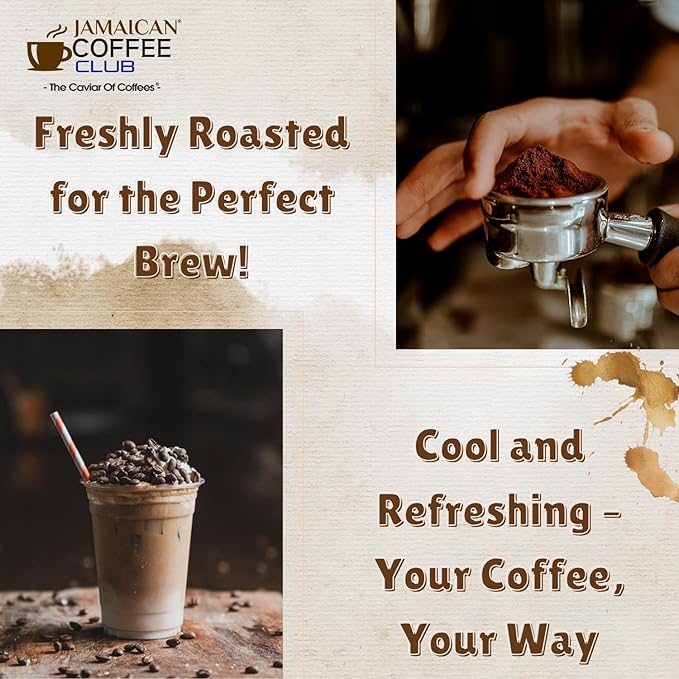JamaicanCoffeeClub 100% Jamaican Blue Mountain Coffee Ground ??RG 8oz Fresh Roasted Beans, Smooth Bold Flavor, Premium Coffee from Jamaica, Medium Grind ??Rich Taste Gourmet Blend