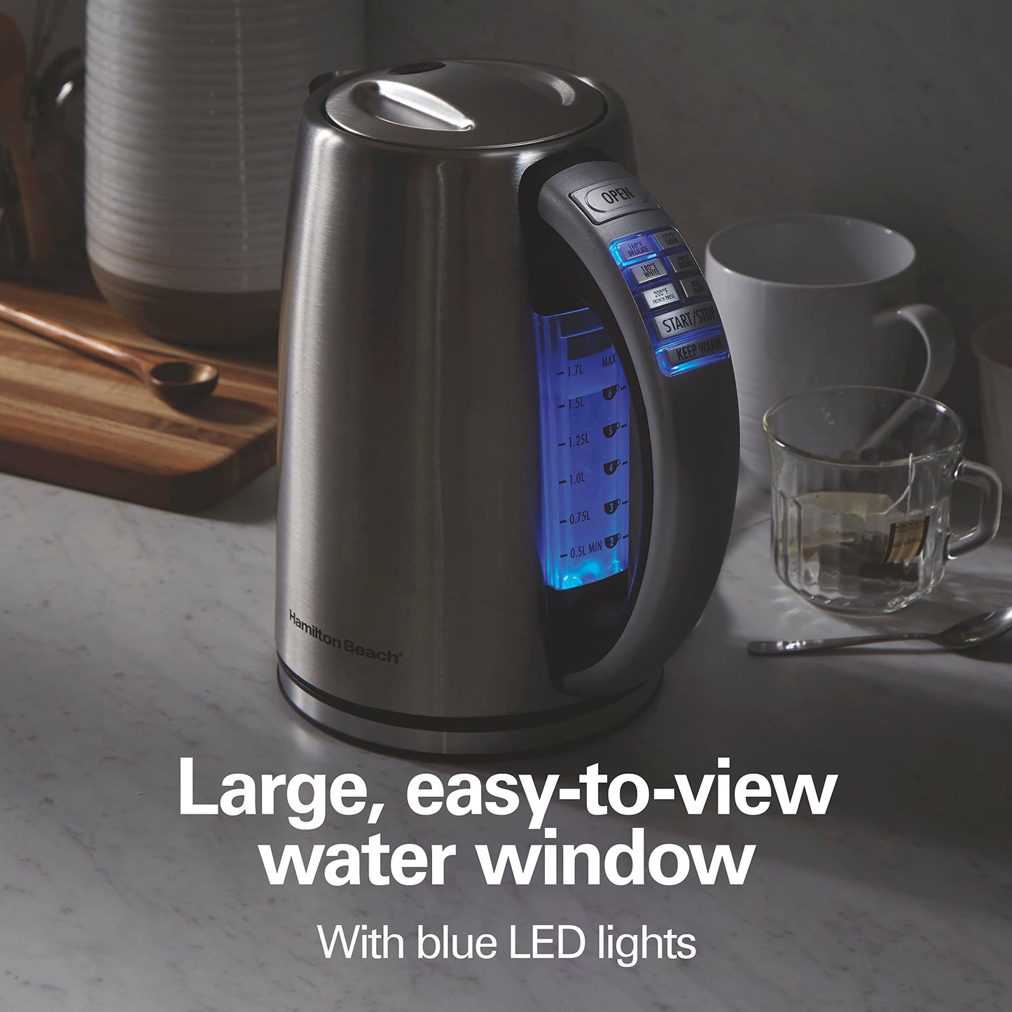 Hamilton Beach 1.7 Liter Electric Tea Kettle, Water Boiler & Heater