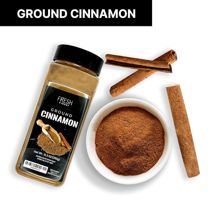 Fresh Finest Ground Cinnamon - 12.3oz (350G) - Premium Quality, Aromatic Spice for Culinary & Health Benefits, Securely Packaged