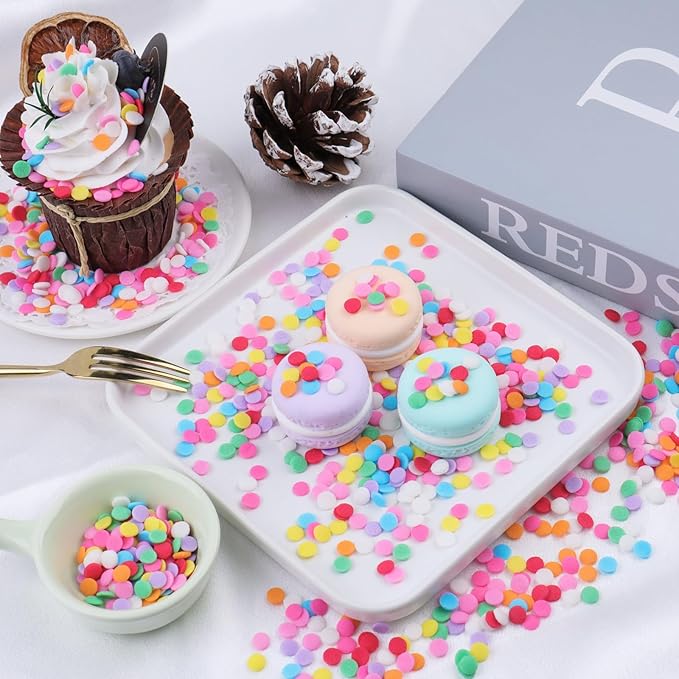 Rainbow Sprinkles Mix for Cake Decorating, Colored Confetti Round Chip Sprinkles for Cake Cupcake Cookies Baking Ice Cream