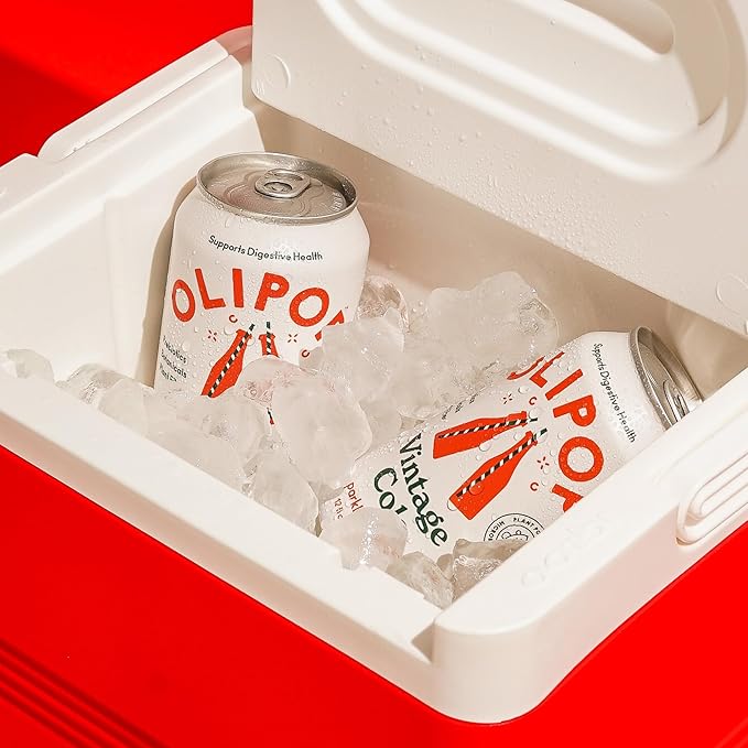 OLIPOP Prebiotic Soda Pop, Vintage Cola, Pantry Pack Packed with Prebiotics, Fiber, and Botanicals, Gluten Free, Vegan, GMO Free, 12oz (12-Cans)