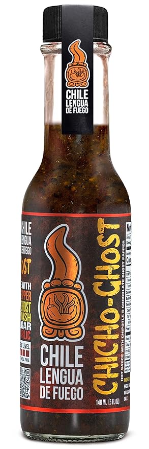 Chile Lengua de Fuego Chicho-Ghost Hot Sauce – 1 Bottle – Artisan Honduran Hot Sauce with Ghost Pepper, Chipotle, and Scotch Bonnet – Small Batch, Bold Heat – No Preservatives