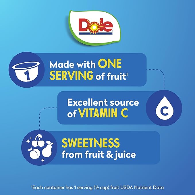 Dole Fruit Bowls Cherry Mixed Fruit in 100% Juice Snacks, 4oz 24 Total Cups, Gluten & Dairy Free, Bulk Lunch Snacks for Kids & Adults
