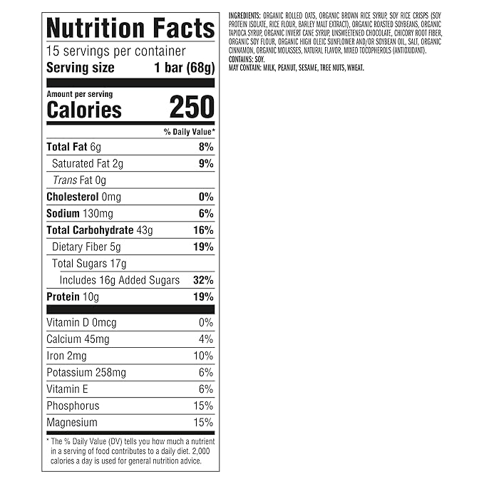 CLIF BAR - Protein Bars - Chocolate Chip - Made with Organic Oats - Energy Bars - Non-GMO - (15 Pack)