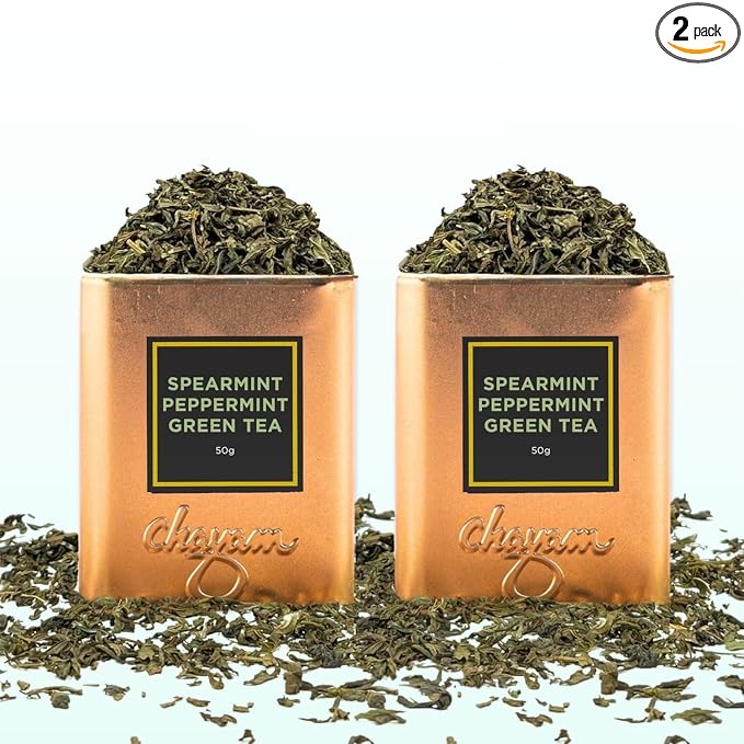 Chayam Moroccan Mint Green Tea ??35g Each | Premium Green Tea| 100% Natural Ingredients and No Added Sugar- Pack of 2