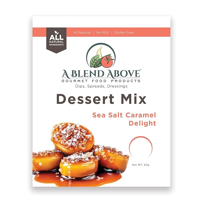 A Blend Above No-Bake Desserts Mix Variety Pack - Includes Heaven Sake Cheesecake, White Chocolate Raspberry, Sea Salt Caramel, and Cinnabun - All Natural, Vegan, Gluten Free, No MSG - Pack of 4