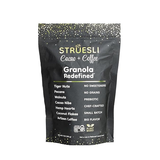 Struesli - Cacao + Coffee Granola Redefined | No Added Sweeteners, No Grains | Keto & Paleo Friendly | Gluten-Free, Grain-Free | Healthy Adult Snack | High-Fiber, Nutrient-Rich, Satisfying Crunch