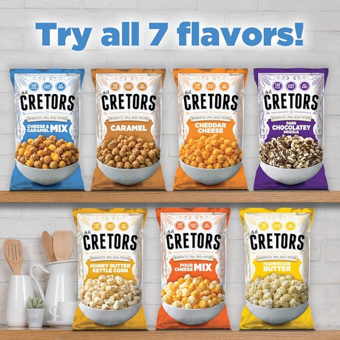 G.H. Cretors??Gourmet Caramel Corn Popcorn ??Irresistible Cheese & Rich Caramel Flavor in Convenient Individual Bags, 7.5 Oz (6 Pack)