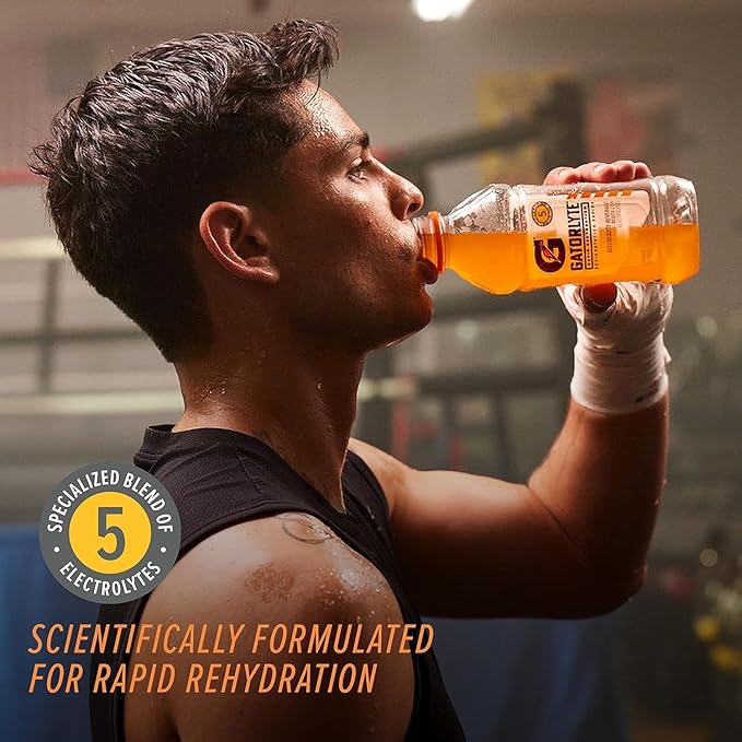 Gatorlyte Rapid Rehydration Electrolyte Drink, 3 Flavor Variety Pack, Specialized Blend of 5 Electrolytes, Lower Sugar, No Artificial Sweeteners, No Artificial Flavors, 20 fl oz Bottles (12 Pack)