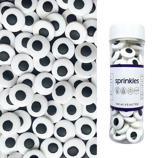 Weraru Big Candy Eyeballs Eye Ball Sweets Cake Cupcake Toppers Cookie Dessert Sprinkles Decorations for Birthday Party Supplies 4.2Ounce