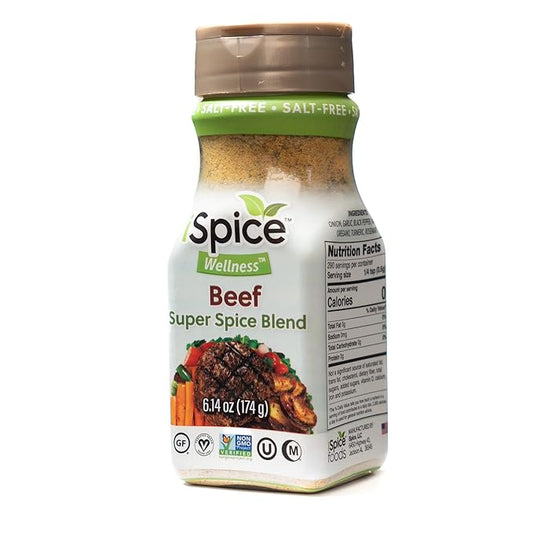 Spice - Salt-Free | Sugar free | 100% Pure Wellness Beef Super Fat Free Spice Blend | All Natural | Ready to use as is | No preparation is necessary at all