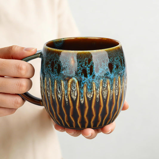 SYNSTELLAR Ceramic Coffee Mug, 20 oz, Blue
