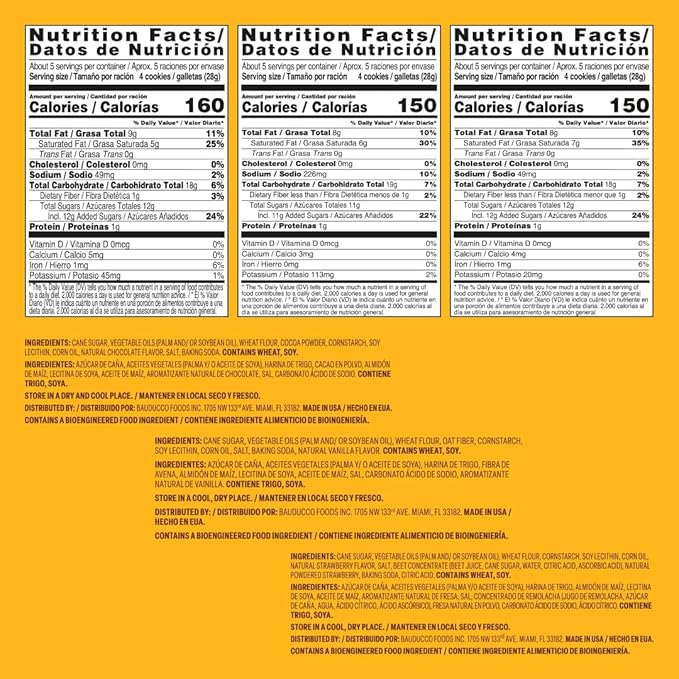 Bauducco Wafer Cookies Neapolitan Flavors Bundle - Vanilla, Chocolate, and Strawberry, 5.0 oz each flavor (Pack of 3)