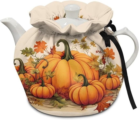 Pumpkin Tea Cozy for Teapot Dust Proof Teapots Dust Cover for All Saints' Eve Insulated Breakfast Warmer for Home Kitchen Designed in England Kettle Cover for Party
