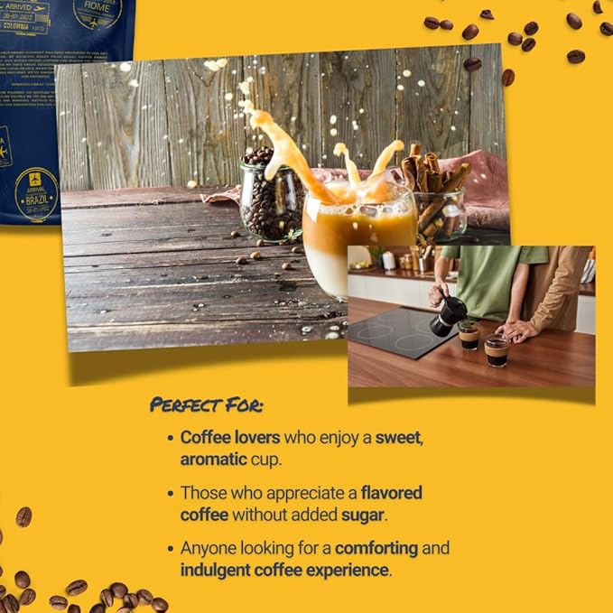 Passport Coffee Cafe Vanilla - Medium roast blend from Colombia & Central America with Rich vanilla flavor. Premium whole bean coffee, 12oz Bag