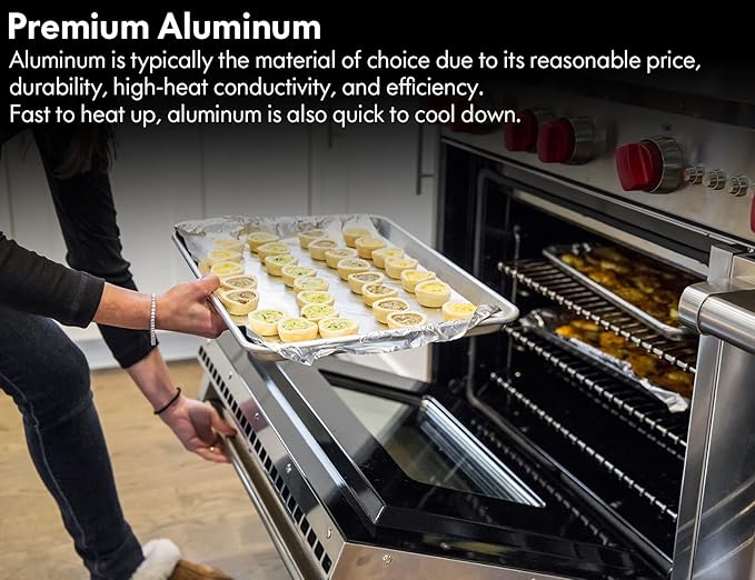 CURTA 12 Pack Aluminum Sheet Pan, NSF Listed Full Size 26 x 18 inch Commercial Bakery Cake Bun Pan, Baking Tray ??,<div>