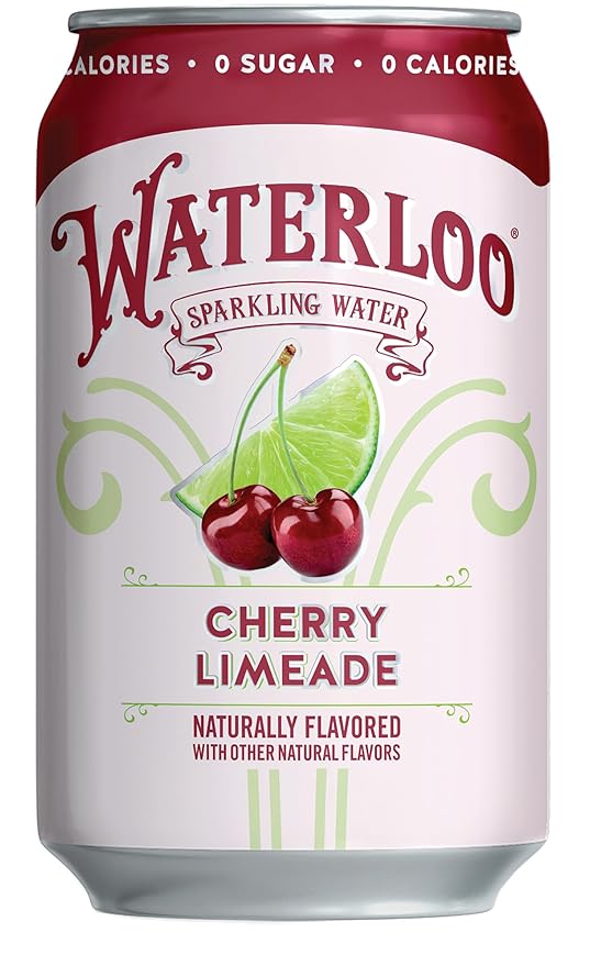 Waterloo Sparkling Water, Cherry Limeade Naturally Flavored, 12 Fl Oz Cans (Pack of 12) – Zero Calories and Zero Sugar or Sweeteners