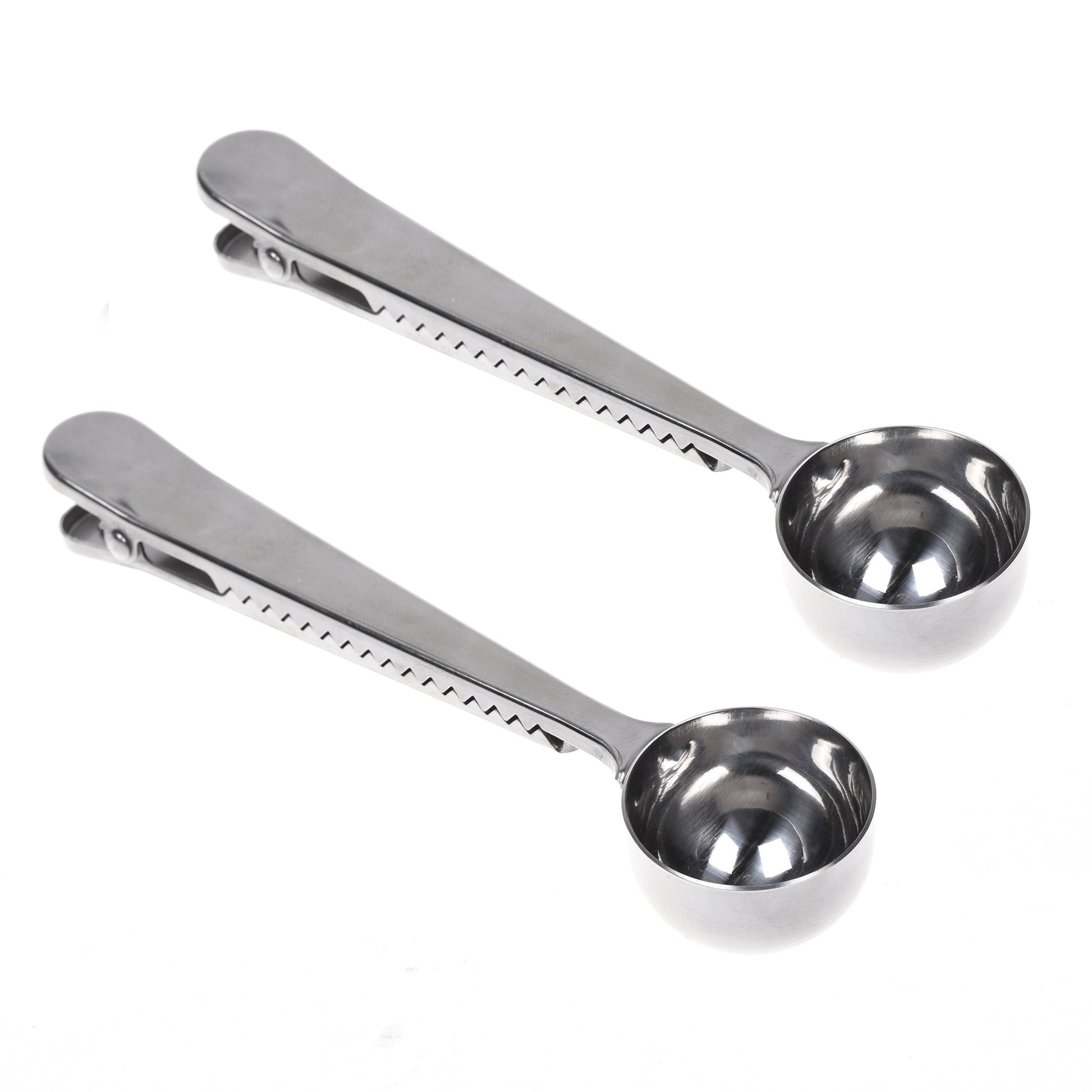 Cosmos 2 Pcs Coffee Scoop Spoon with Bag Clip, Stainless Steel Coffee Measuring Scoop Spoon