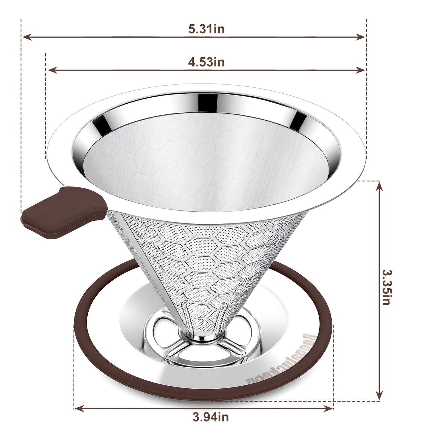 Roogaluckeep Pour Over Coffee Maker, Reusable Stainless Steel Filter