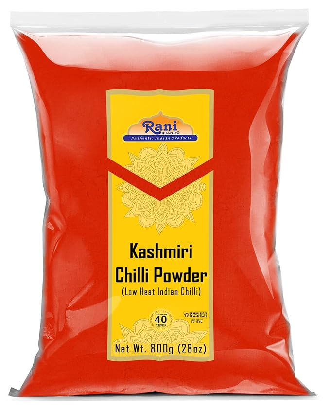 Rani Kashmiri Chilli Powder (Deggi Mirch, Low Heat) Ground Indian Spice 28oz (800g) ~ All Natural, Salt-Free | Vegan | No Colors | Gluten Friendly | NON-GMO | Kosher | Indian Origin