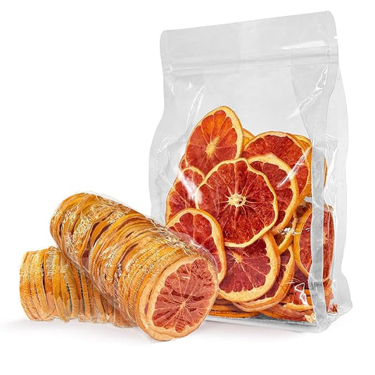 Mkostlich Dried Grapefruit Slices, 250g/8.81oz Dehydrated Grapefruit for Cocktails, Red Grapefruit Slices, No Sugar Added