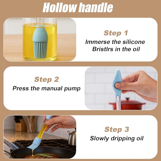 Palksky 4PCS Silicone Basting Brushes for Cooking, Heat Resistant Non Stick Pastry Brushes for Oil, Butter, Sauce - BBQ, Grilling, Baking Kitchen Tools, Dishwasher Safe