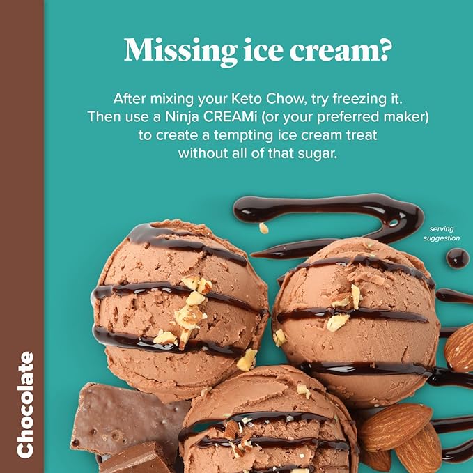 Keto Chow Chocolate | Keto Meal Replacement Shake Powder | Nutritionally Complete | Low Carb | Delicious Easy Meal Substitute | Protein Rich You Choose The Fat | 21 Meal Serving